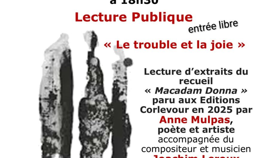 Lecture publique : Le trouble et la joie